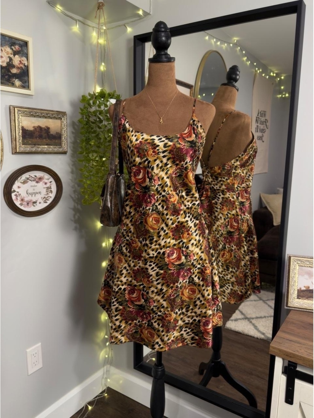 Floral Leopard Mini Dress 🥀